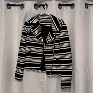 Black and White Striped Blazer
